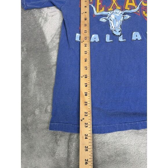 Vintage 80s Dallas Texas Short Sleeve T Shirt Men's Size Small Blue - Picture 10 of 10